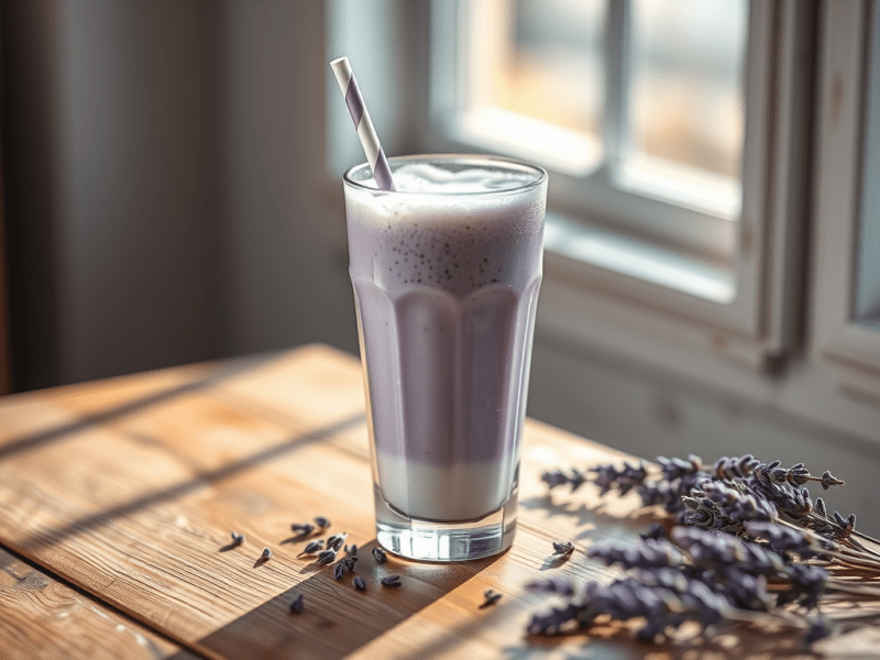 🌸 Lavender Taro Latte (Milk Tea with Boba)